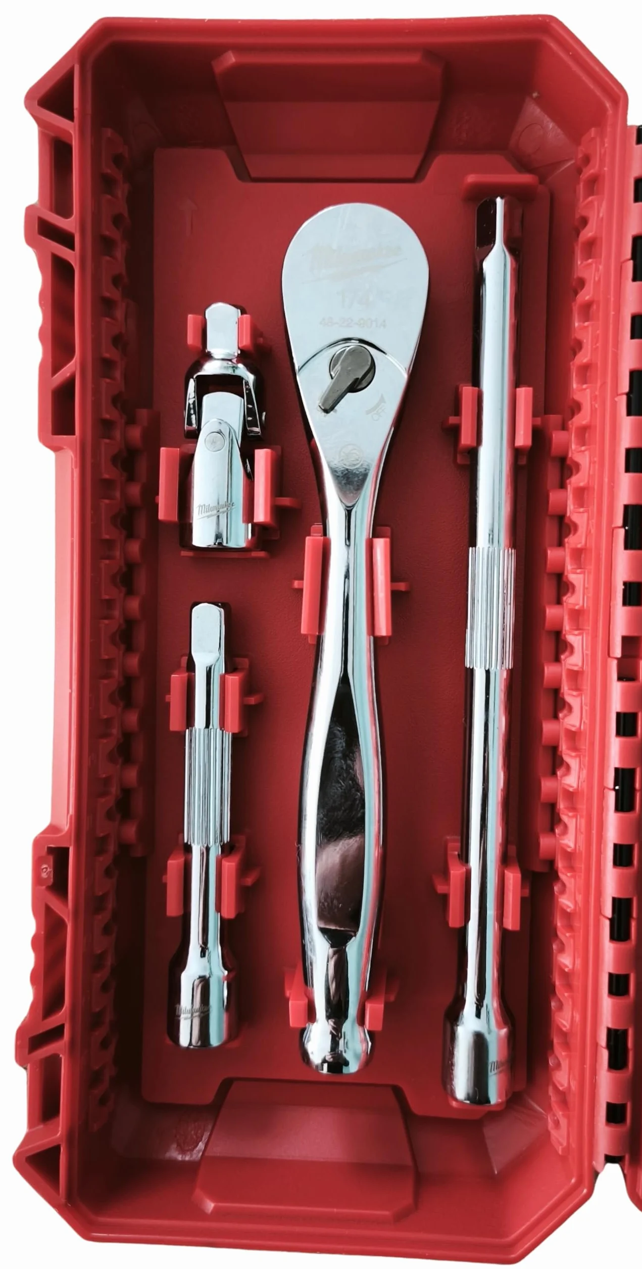 Milawaukee - Set di chiavi a cricchetto, bussole e punte, 1/4", 38 pezzi