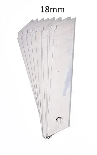 Set 10 Lame di Ricambio per Cutter Taglierino 18 mm in Acciaio temperato lame da taglio Bricolage Fai da Tè Lame a scatto.