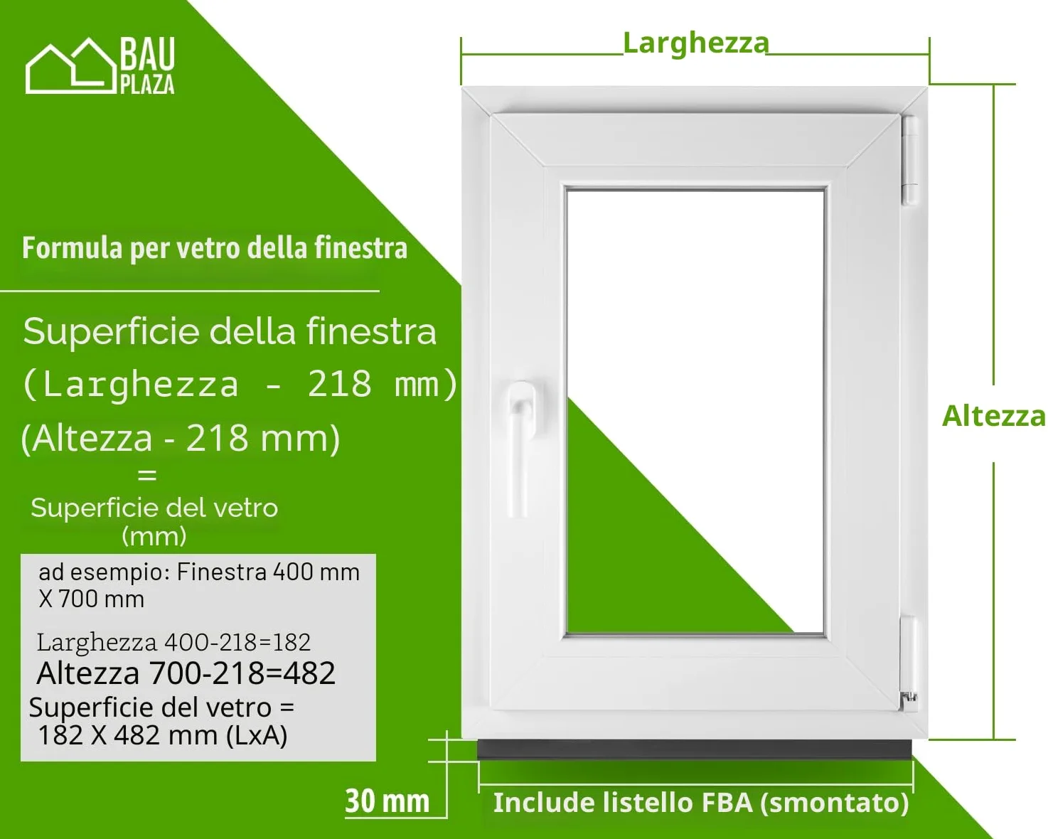 Finestra Serramenti in pvc Bianco - Vetro camera Larghezza x Altezza 60 x 90 cm apertura Destra 600 x 900 mm Funzione Girevole - Ottima scelta