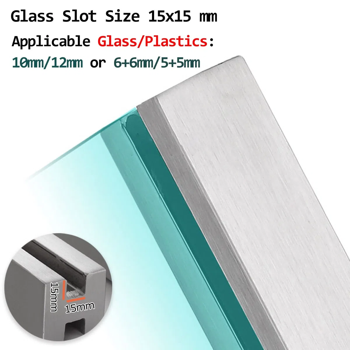 Ringhiera Vetro scale interne esterni Argento Paletto Per Ringhiera Per Pannelli In Vetro/Plastica/Legno 10/12 Mm, Palo Per Balaustra In Vetro In Acciaio Inossidabile Per Balcone/Scale
