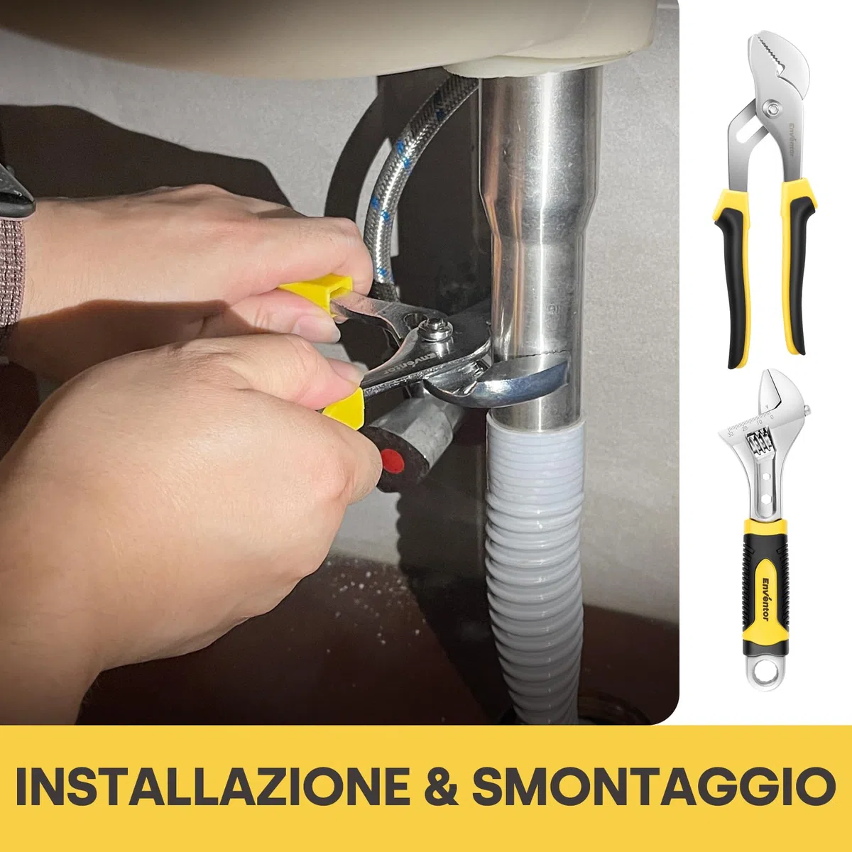 Enventor Cassetta Attrezzi Completa 280 Pezzi, Set Attrezzi da Lavoro con Set Cacciavite Chiavi a Chiavi a Bussola, Valigetta Attrezzi Completa Riparazioni e Progetti Domestici Generali