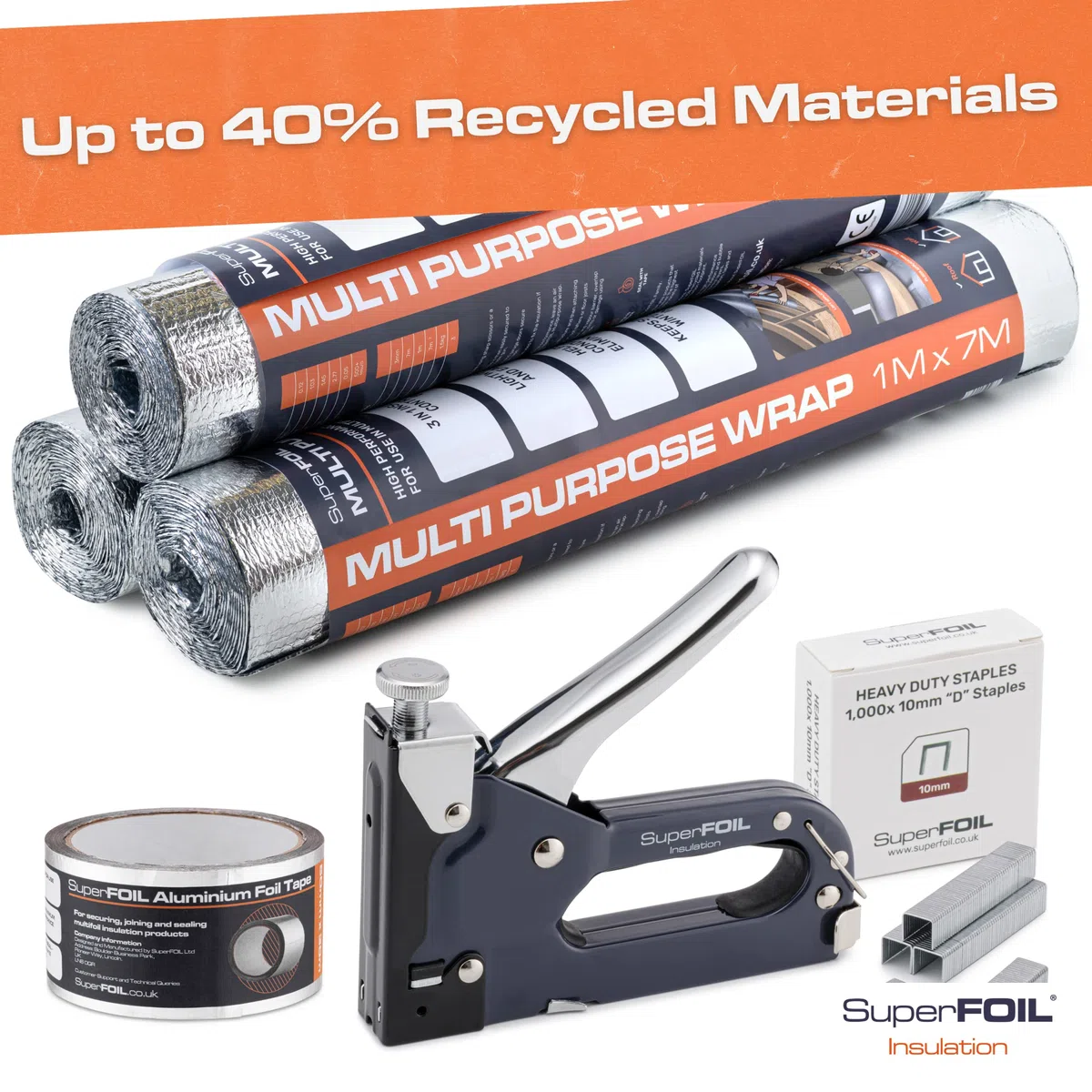 SuperFOIL Kit di Isolamento per Capanni - Soluzione Fai-Da-Te per Risparmiare Energia - Isolamento Termico Durevole 3-in-1 con Barriera Riflettente e Barriera al Vapore