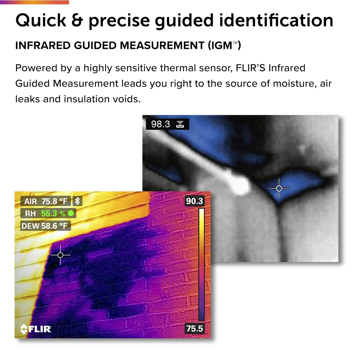 FLIR MR277 Moisture Meter, MSX IR Camera & Hygrometer for Building Inspection