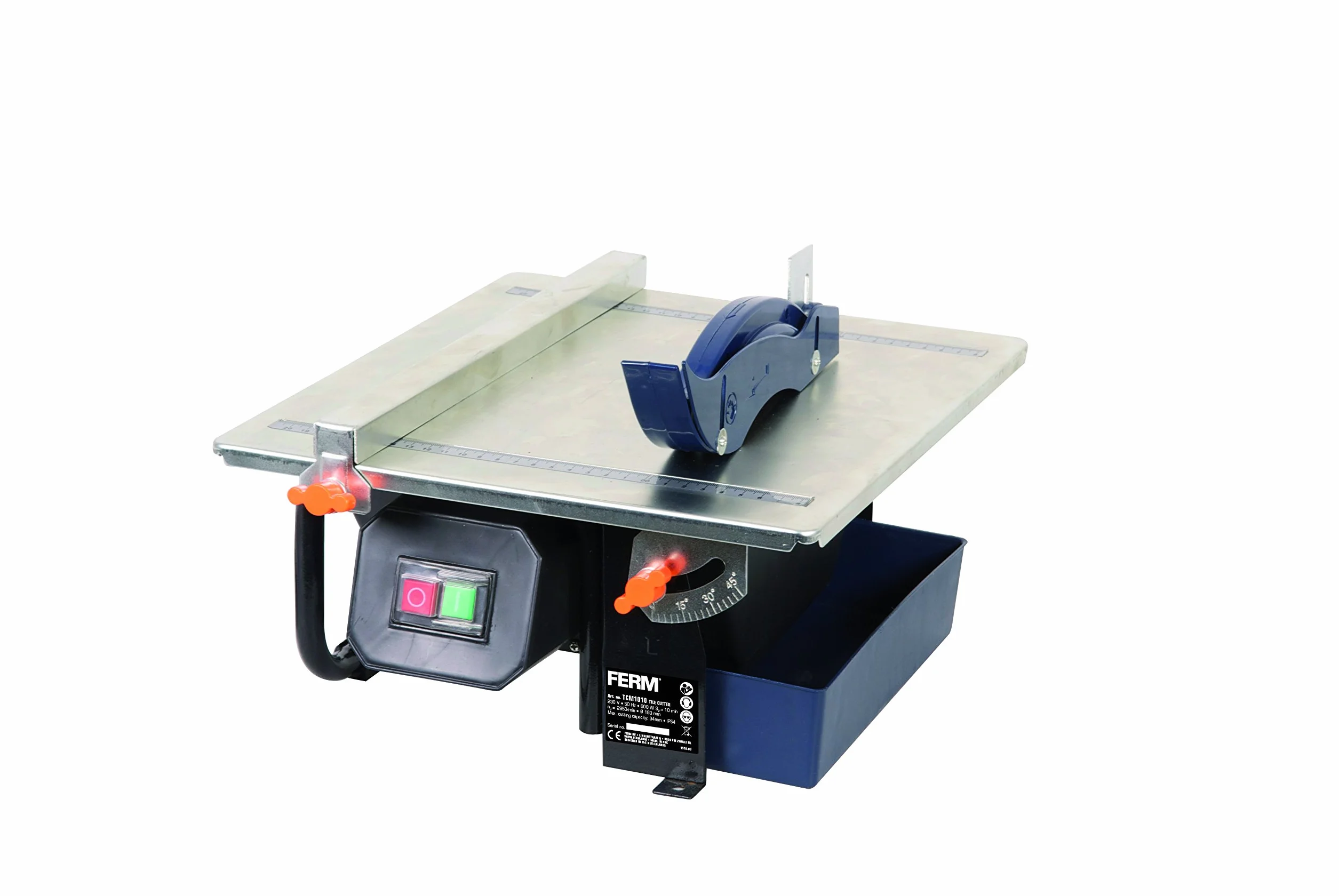FERM Tagliapiastrelle 600W 180mm - Sistema di raffreddamento ad acqua - Include 1 lama diamantata