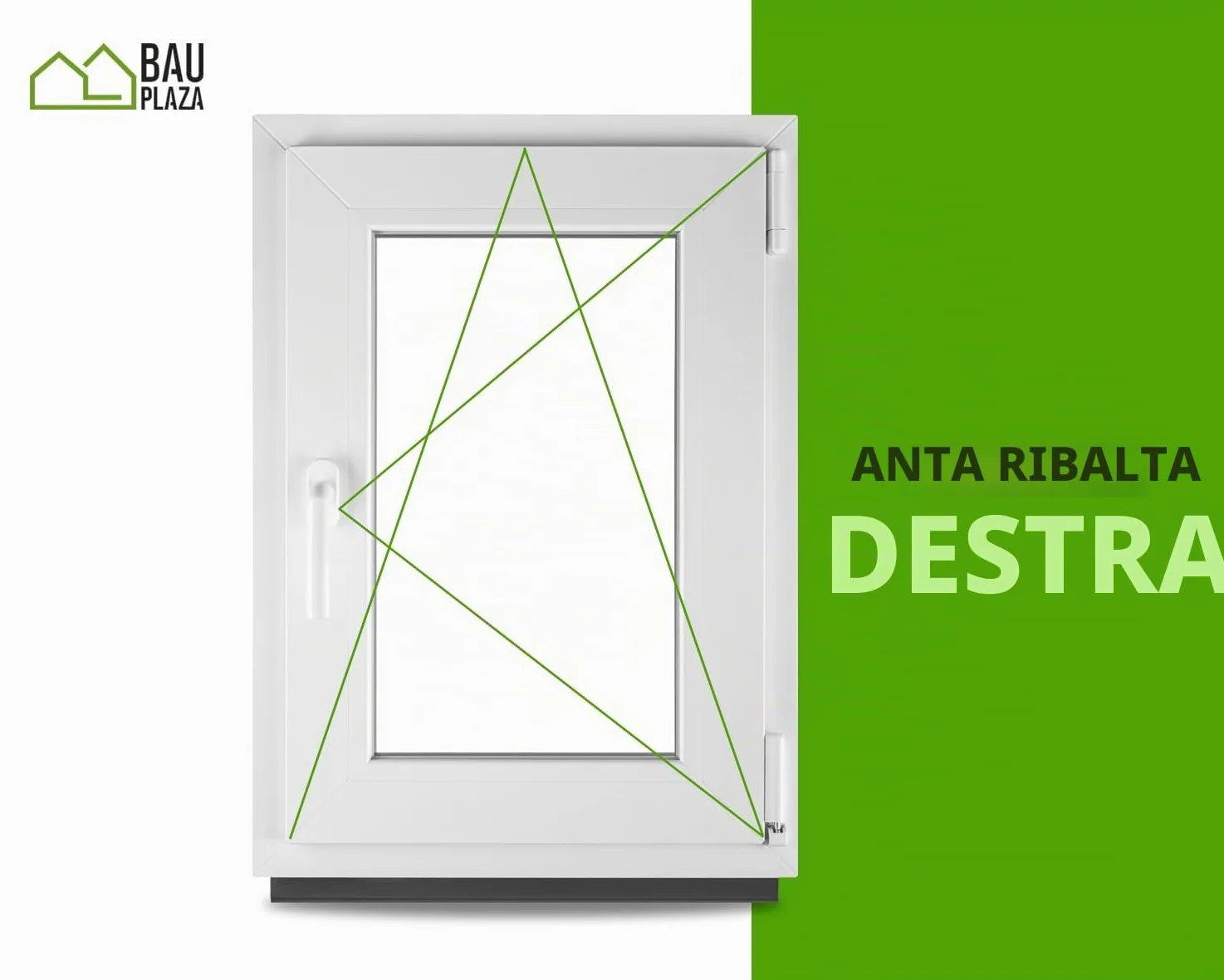 Finestra Serramenti in pvc Bianco - Vetro camera Larghezza x Altezza 60 x 90 cm apertura Destra 600 x 900 mm Funzione Girevole - Ottima scelta