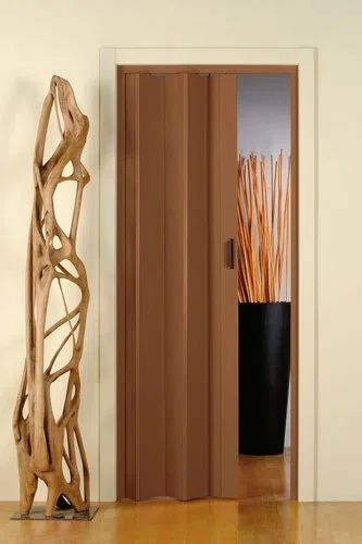 PORTA A SOFFIETTO IN PVC - marrone - 82X214 CM - MADE IN ITALY