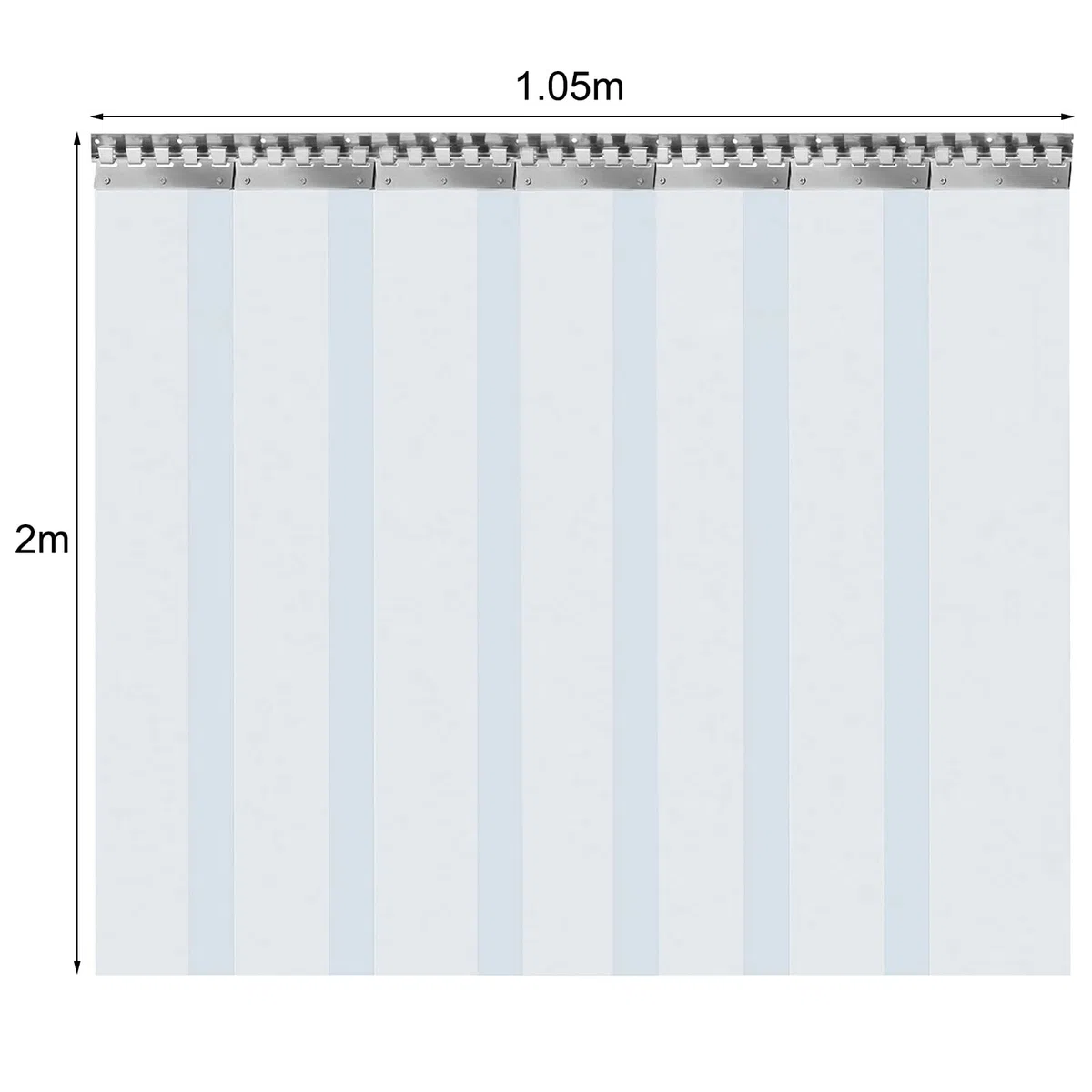 7 tende a lamelle in PVC, trasparenti, per porte pedonali, frigoriferi, frigoriferi (200 x 18 cm)