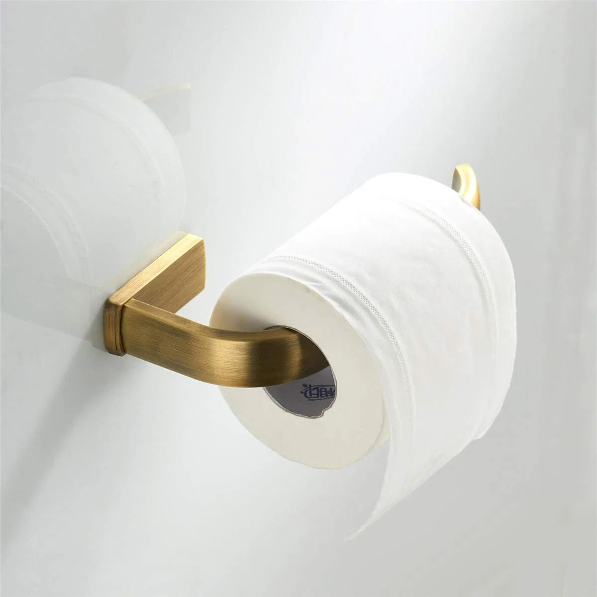 Flybath 4 pezzi Set di Accessori da Bagno - 57 cm Portasciugamani Da Parete Singolo, Anelli Portasciugamani, Porta Carta Igienica, Ganci Portasciugamani, Bronzo Spazzolato