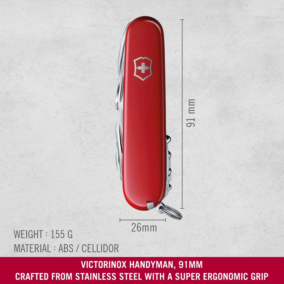 Victorinox Handyman, coltellino svizzero multiuso, coltello tascabile multifunzione, 24 funzioni, lama, pinzette, forbici