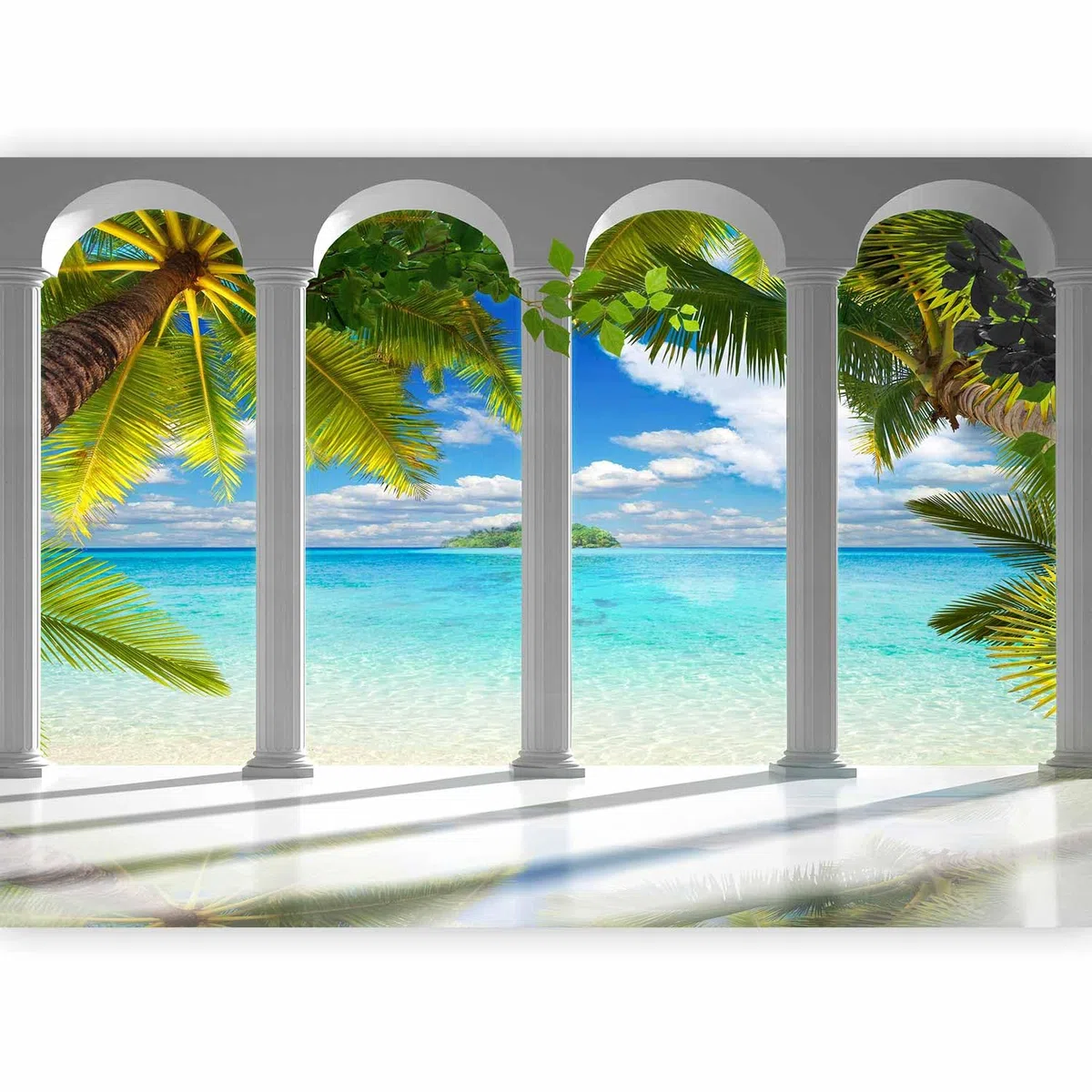 murando - Carta da parati Adesiva Mare Oceano 343x256 cm Fotomurali Adesivi Murali Rivestimento Parete Moderna per Pareti Adesiva Muro Decorativo Fotomurale Soggiorno -tropicale