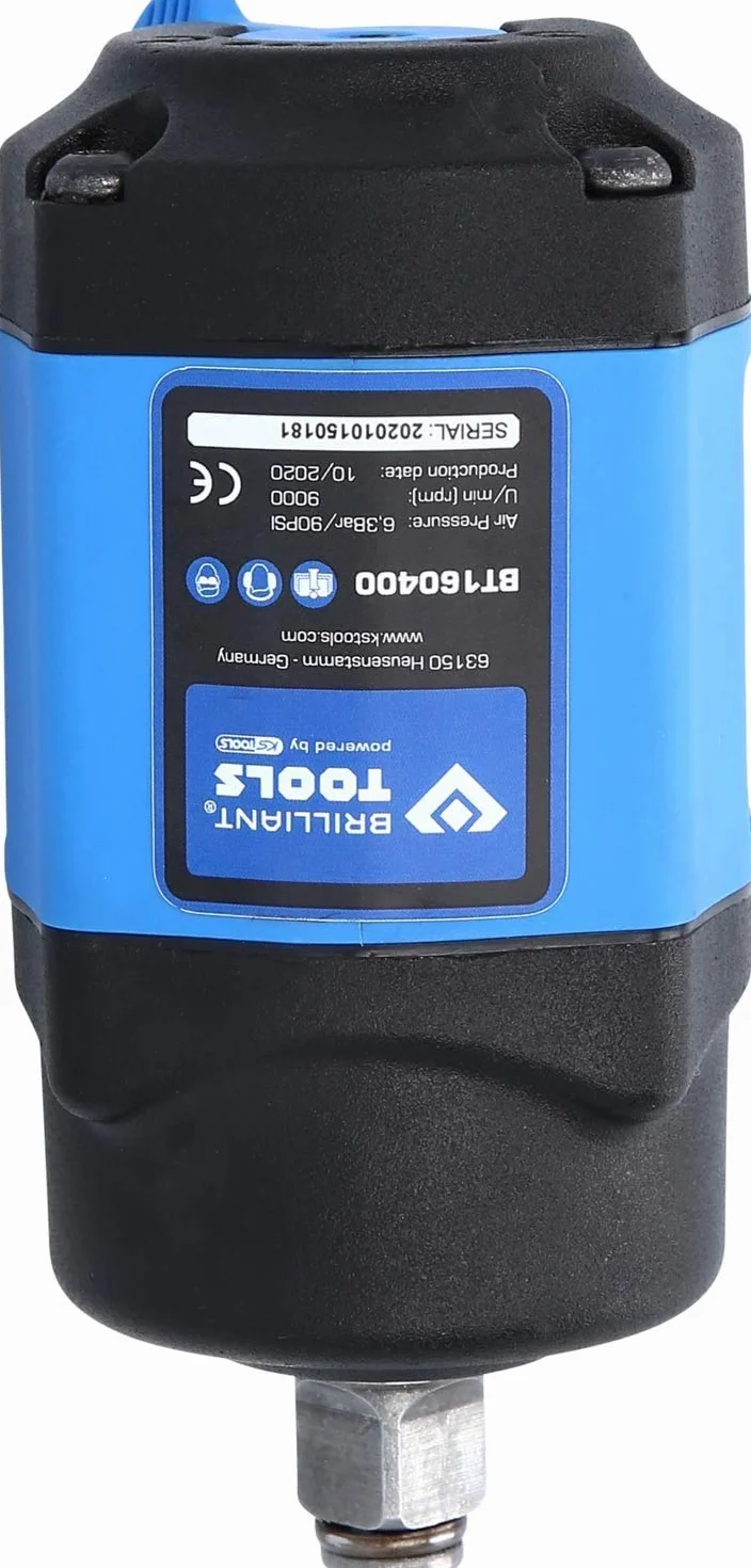 Brilliant Tools BT160400 1/2" Mini avvitatore ad impulsi ad aria compressa, 1.240 Nm