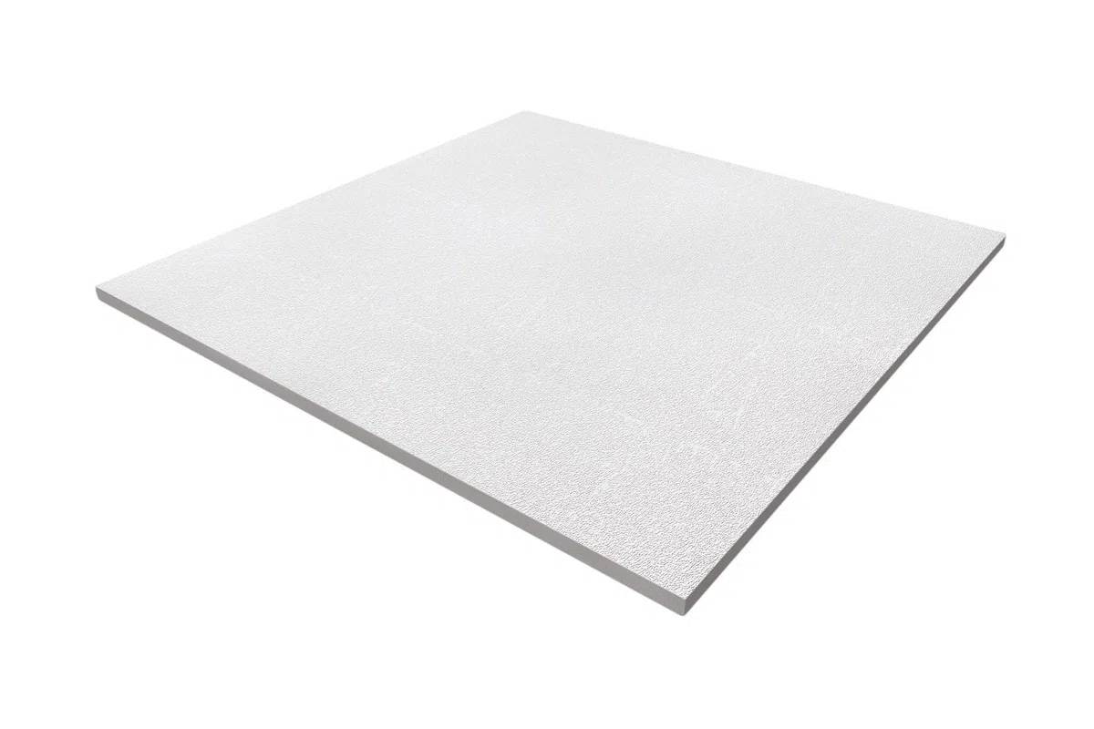 Pannelli per Controsoffitto Fonoassorbenti Bianco cm 60x60 per Isolamento Acustico Soffitti di Uffici, Negozi, Laboratori (Pannelli Sabbiati Orbit Spessore 13 mm)