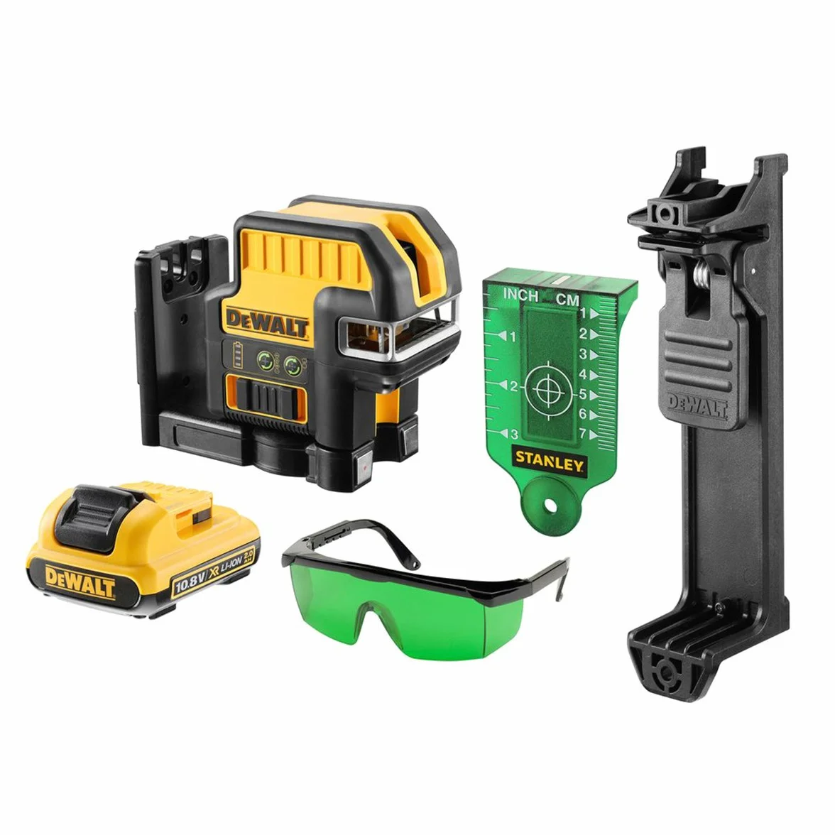 DeWalt DCE0825D1G-QW A 5 Linee Laser, Verde, 10.8 V, Nero