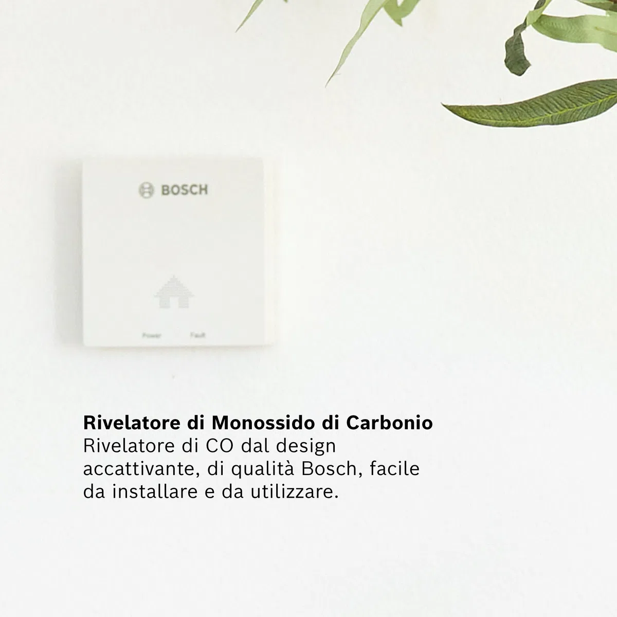 Bosch Rilevatore di CO D-CO - Allarme per Monossido di Carbonio - Facile da Installare con Modalità Memoria & Indicatore di Fine Vita