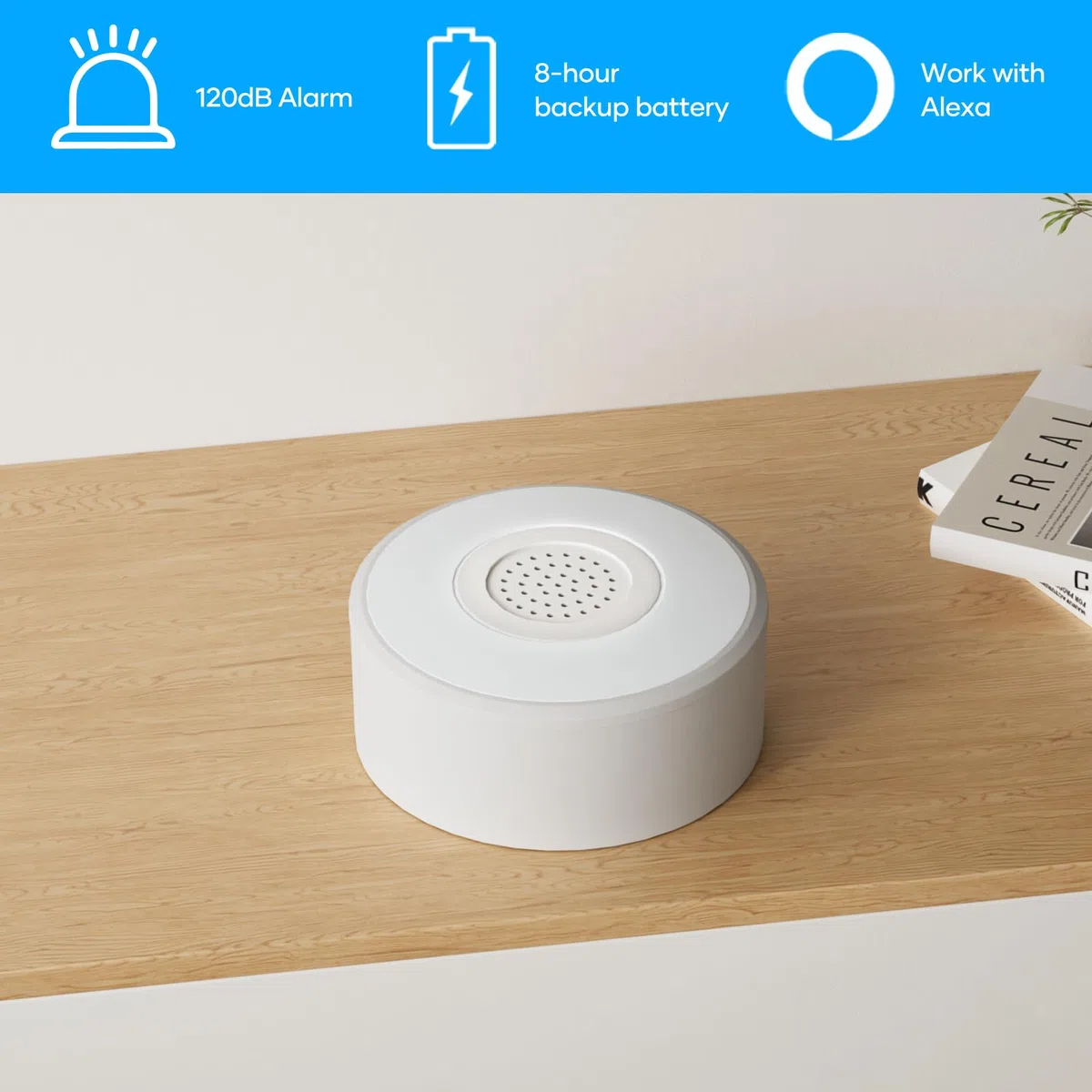 AGSHOME Allarme Casa Senza Fili, Sistema di Allarme Casa Senza Fili, antifurto casa wireless Con 1 Sirena, 5 Sensori Per Porte E Finestre E 2 Telecomandi, Tramite App, Compatibile con Alexa