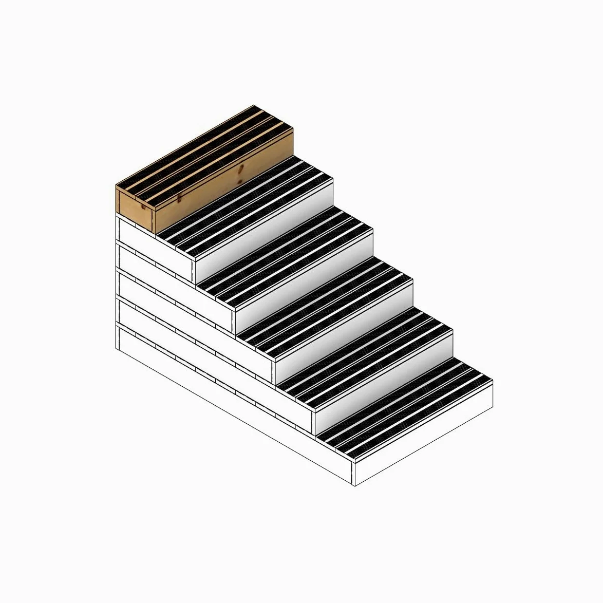 Gradino modulare,Gradino in Legno per accedere ad una Porta o per creare una Scala- Vinuovo - 2 tavole l80 cm H17 cm
