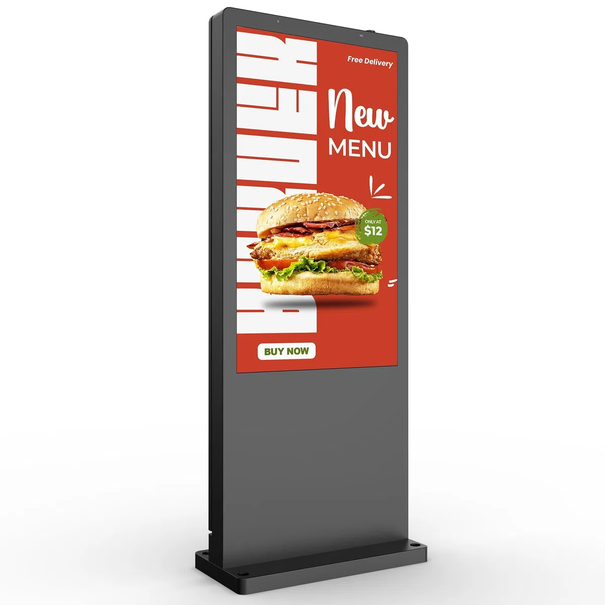 4K Totem Pubblicitario da Esterno, IP66 Impermeabile&3000 Nits,LCD Digital Signage con Luminosità Automatica,Remote CMS,WiFi/HDMI/USB,Totem Display Digitale per Ristorazione Retail (43 Pollici)