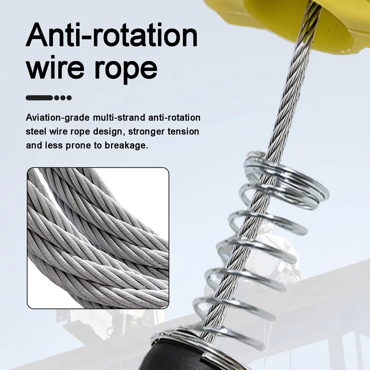 Imbracatura di Sicurezza Anticaduta Tetto, 150kg Dispositivo Anticaduta Retrattile Certificato 3-20m, Dispositivo Retrattile di Sicurezza Anticaduta per Tetto e Lavoro Aereo (Giallo,10 Metri)