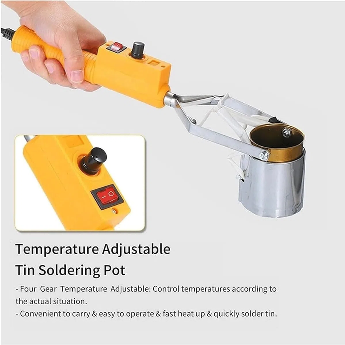 Piombo Melting Pot - Forno di fusione portatile del metallo con intervallo di temperatura 200-450℃ per colata e saldatura, capacità da 500g a 3000g
