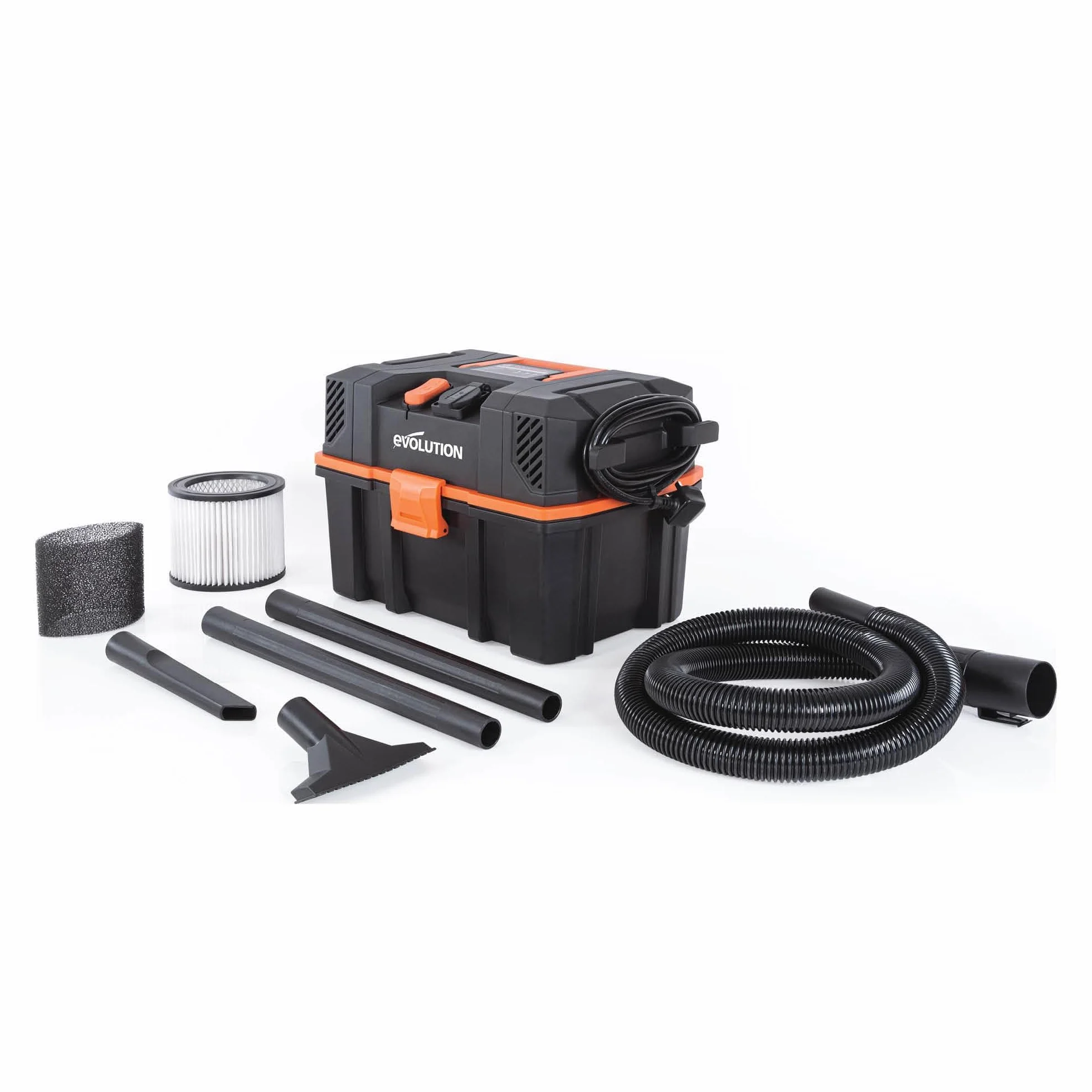 Evolution R15VAC Aspiratore polvere a secco e a umido con presa di potenza - Potente motore da 1.000 - Flusso d'aria a doppia funzione, aspiratrucioli legno, aspirapolvere professionale