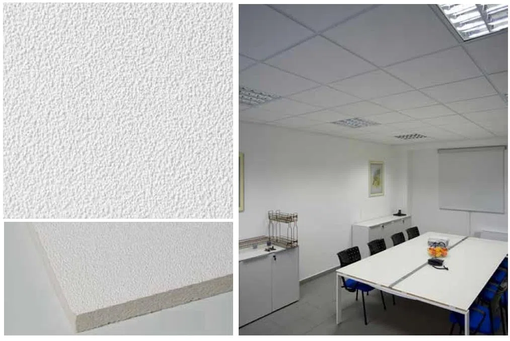 PANNELLI PER CONTROSOFFITTO Rettangolari in FIBRA MINERALE effetto BUCCIATO 60 X 120 x15 5.76 MQ (8 PZ) Confezione 8 pezzi Bordo Lay-on IN APPOGGIO