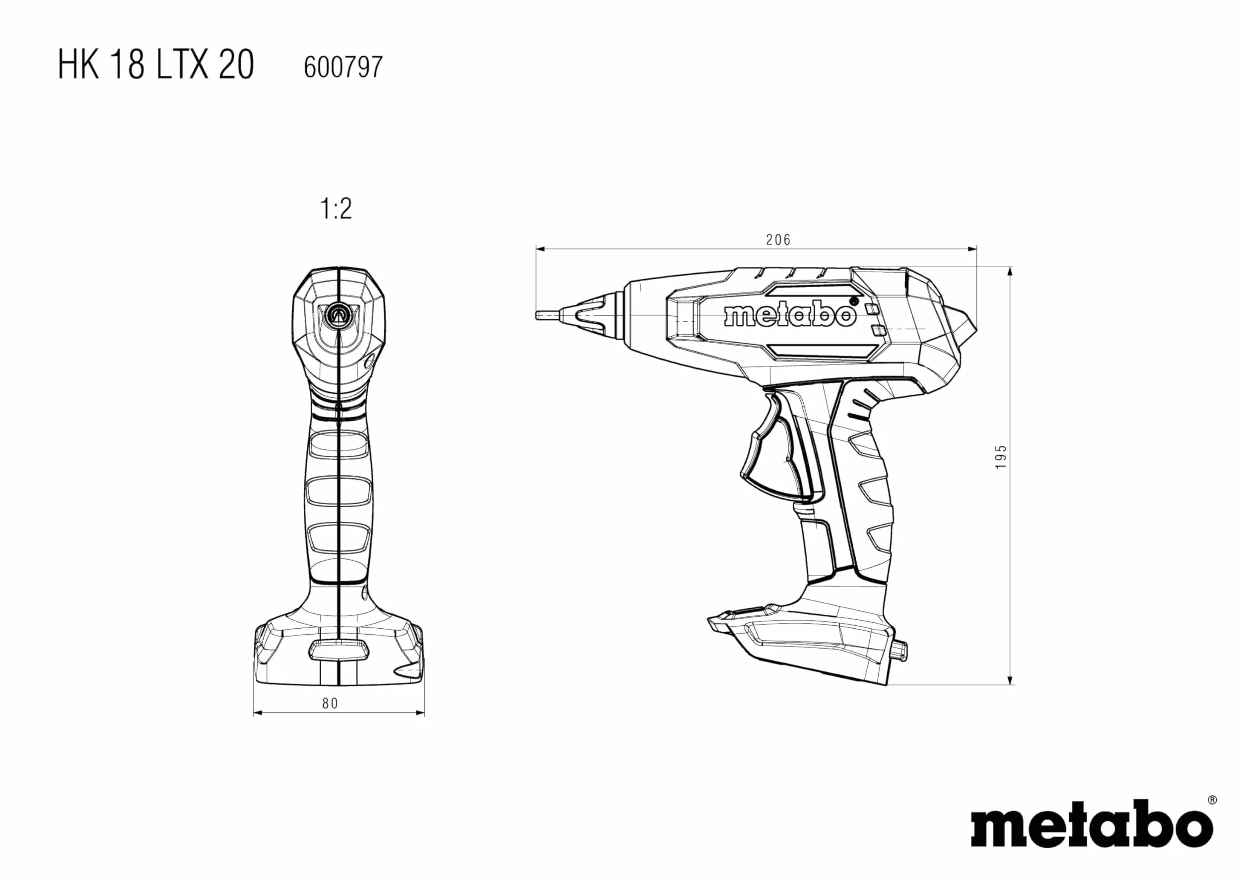 METABO 600797850 Pistola colla a caldo senza fili senza batteria Batteria Batteria