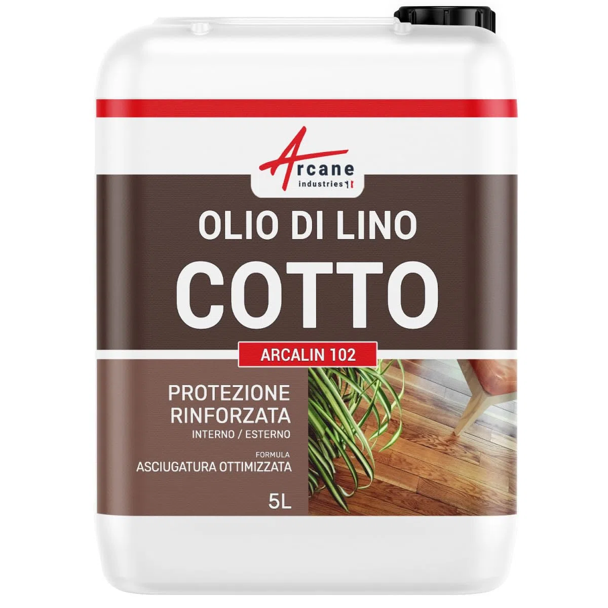 Olio lino cotto per legno: per legno esterno e interno - ARCALIN 102-5 L - ARCANE INDUSTRIES