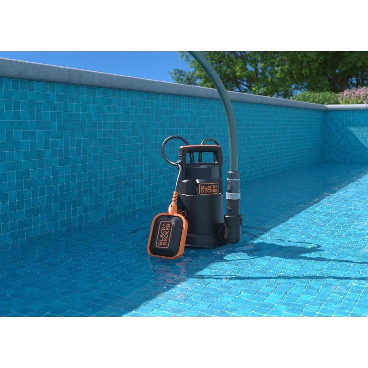 BLACK+DECKER Pompa Immersione BXUP750PTE per Acque Chiare e Scure (750 W, Portata max. 13.000 l/h, Prevalenza max. 8 m)