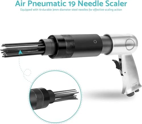 Pistola per rimozione della ruggine pneumatica a 19 Aghi, Scaler, Impugnatura a Pistola, Scorie di Strumento di rimozione della corrosione per Officina, Fai Te, saldatori, specialisti