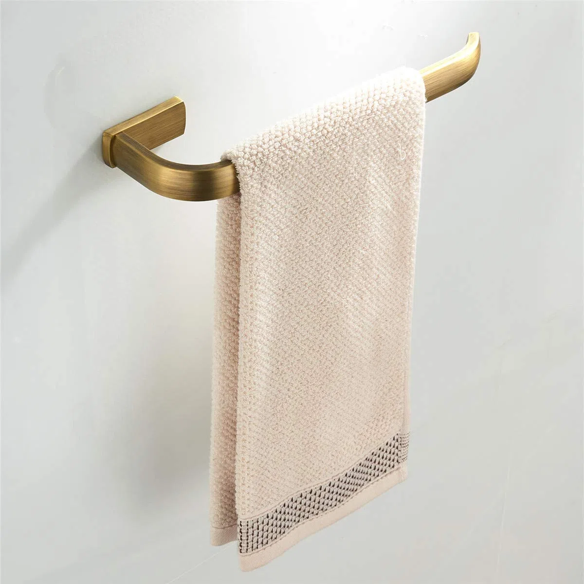 Flybath 4 pezzi Set di Accessori da Bagno - 57 cm Portasciugamani Da Parete Singolo, Anelli Portasciugamani, Porta Carta Igienica, Ganci Portasciugamani, Bronzo Spazzolato