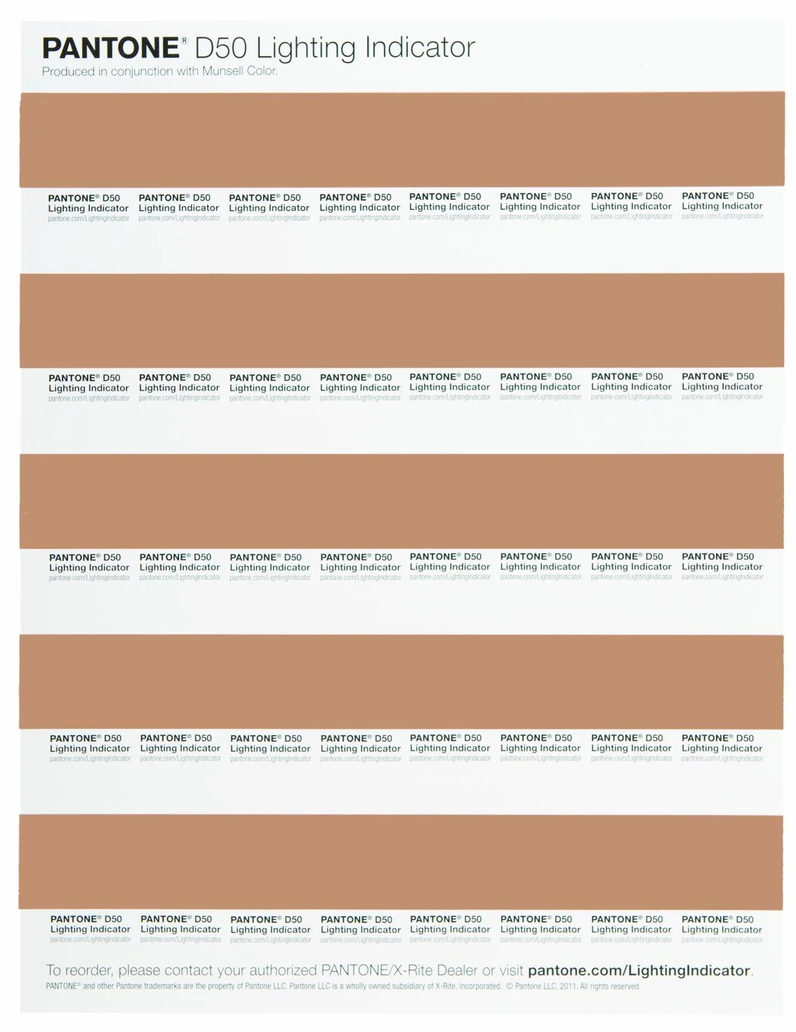 Pantone LNDS-1PK-D50 Lighting Indicator Adesivi D50