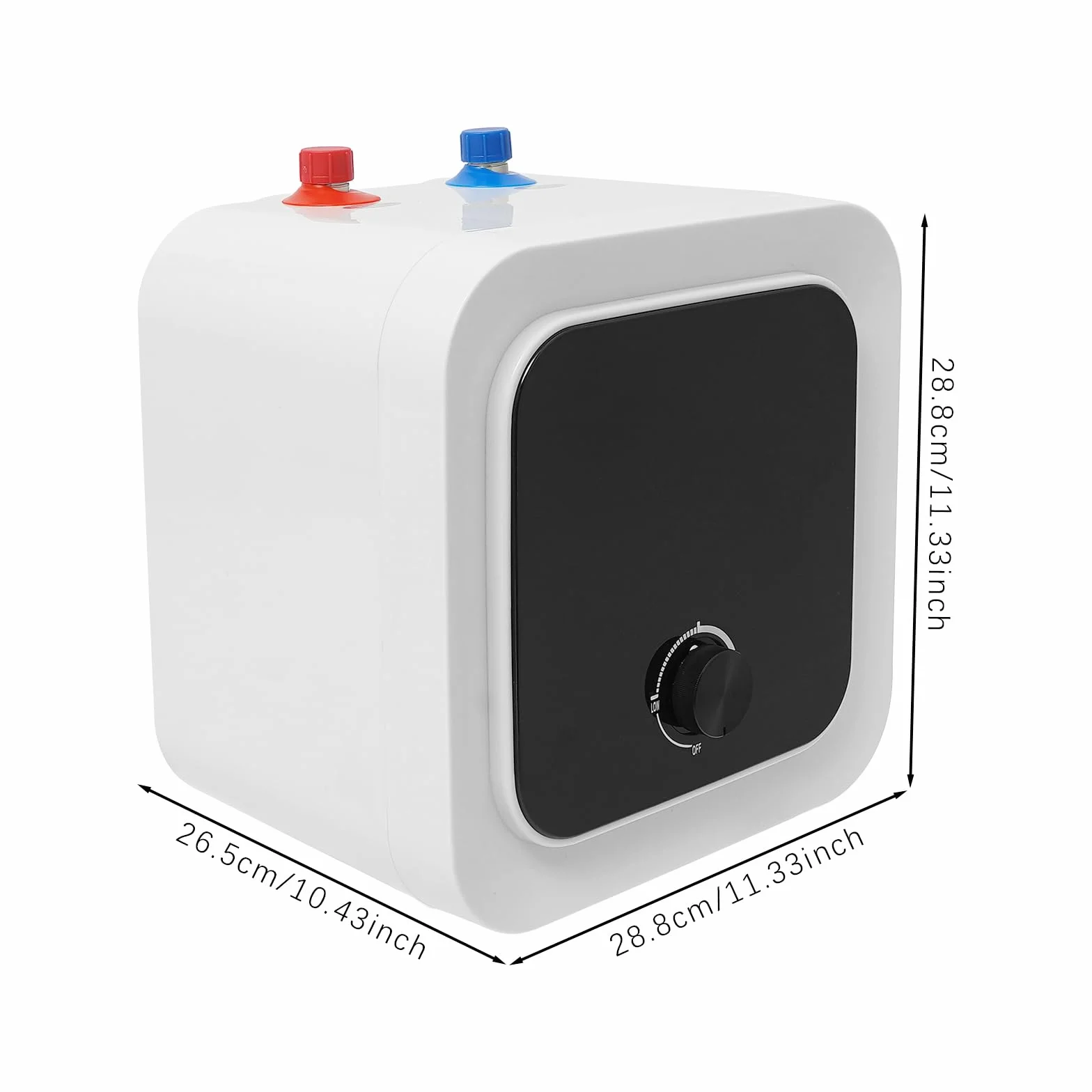 Scaldabagno elettrico istantaneo 8L sottopiano, serbatoio acqua calda 1500W con regolatore di temperatura tubi riscaldanti in acciaio inox 316, scaldabagno per cucina e bagno, protezione IPX4, bianco