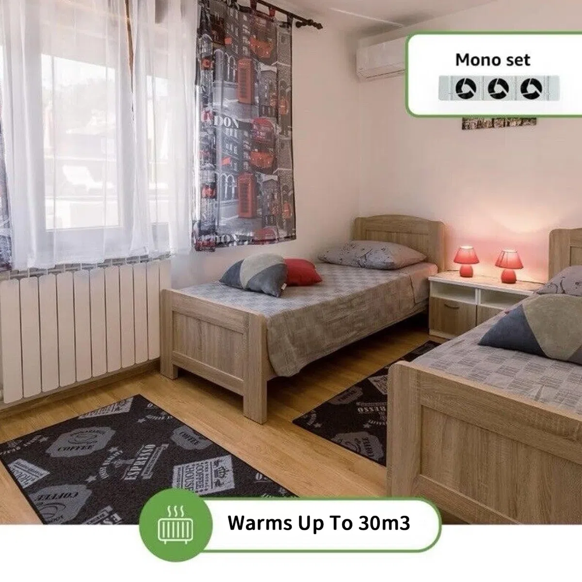 Ventilatore Per Termosifone, Set Mono Di Ventole Per Radiatori, Ventole Per Termosifoni, Booster Di Riscaldamento Di Lunga Durata, Per Risparmiare Energia E Costi Di Riscaldamento (Set Mono)