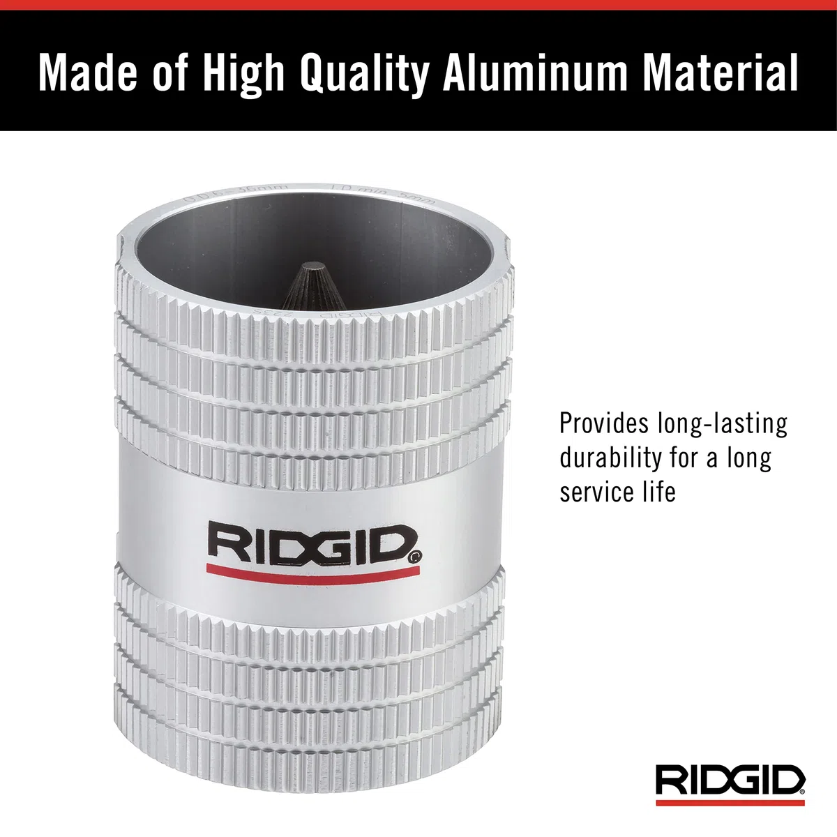 RIDGID 29983 Alesatore per tubi in acciaio inox modello 223S, alesatore interno/esterno da 6 mm a 36 mm