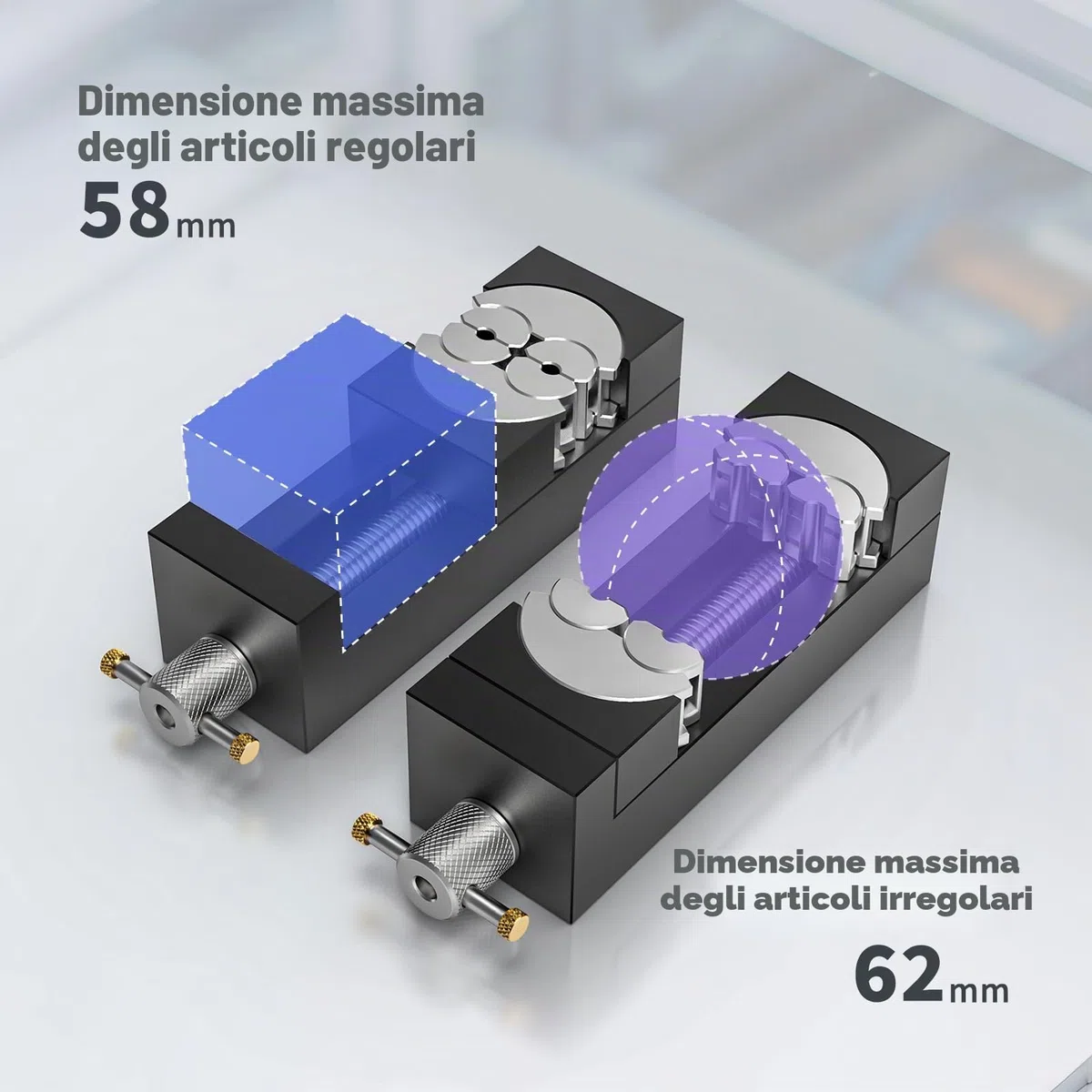 WhiteRhino Morsa fractal intelligente – mini-morsa da banco auto-regolante con 6 ganasce indipendenti per forme irregolari – morsa per trapano per fai-da-te, gioielli & riparazioni