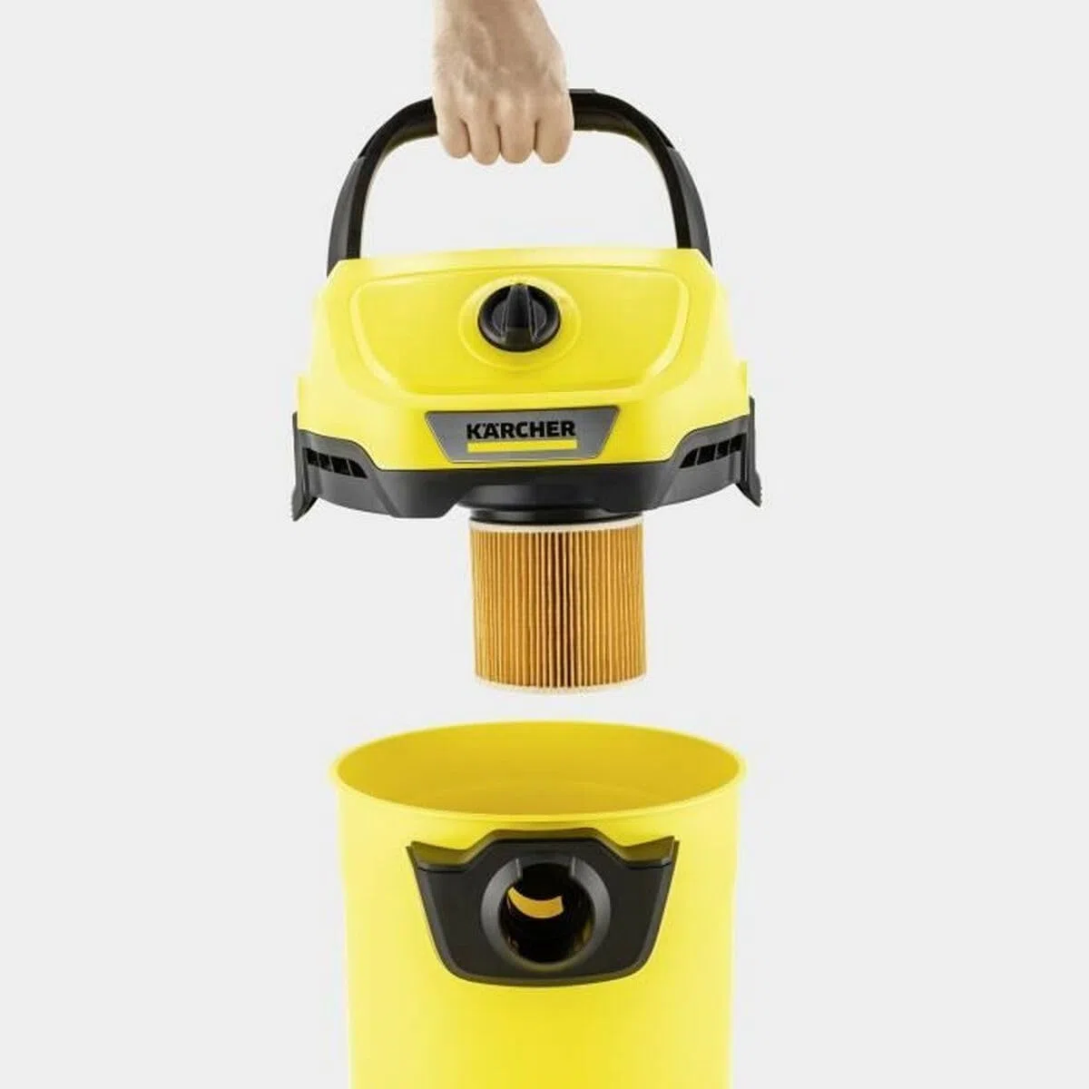 KÄRCHER aspiratore solidi liquidi a batteria WD 3-18 V-17/20, filtro a cartuccia, tubo di aspirazione: 2 m, contenitore in plastica: 17 l, utilizzabile con batteria 18V non inclusa