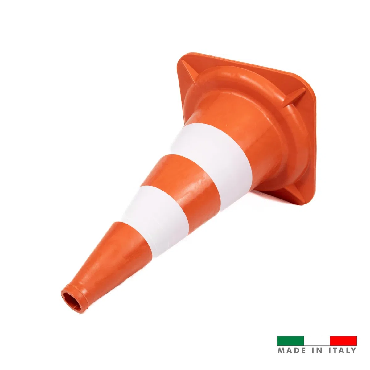 Coni Stradali Segnaletici 50 Cm Riflettenti Set da 10 Spartitraffico Traffico Made In Italy Arancione e Bianco Plastica Resistente Delimitatori Cono Parcheggi Cantieri Sicurezza