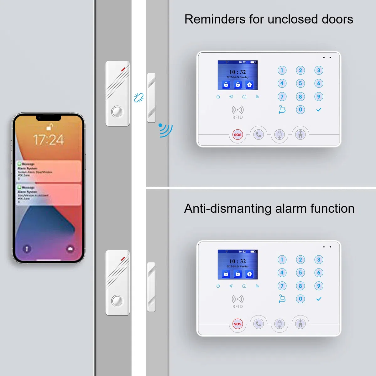 Wolf Guard W4Q-W03 WiFi 4G kit sistema di allarme antifurto casa wireless domestico, APP Tuya Smartlife Alexa Google, italiano (W4Q-W03)