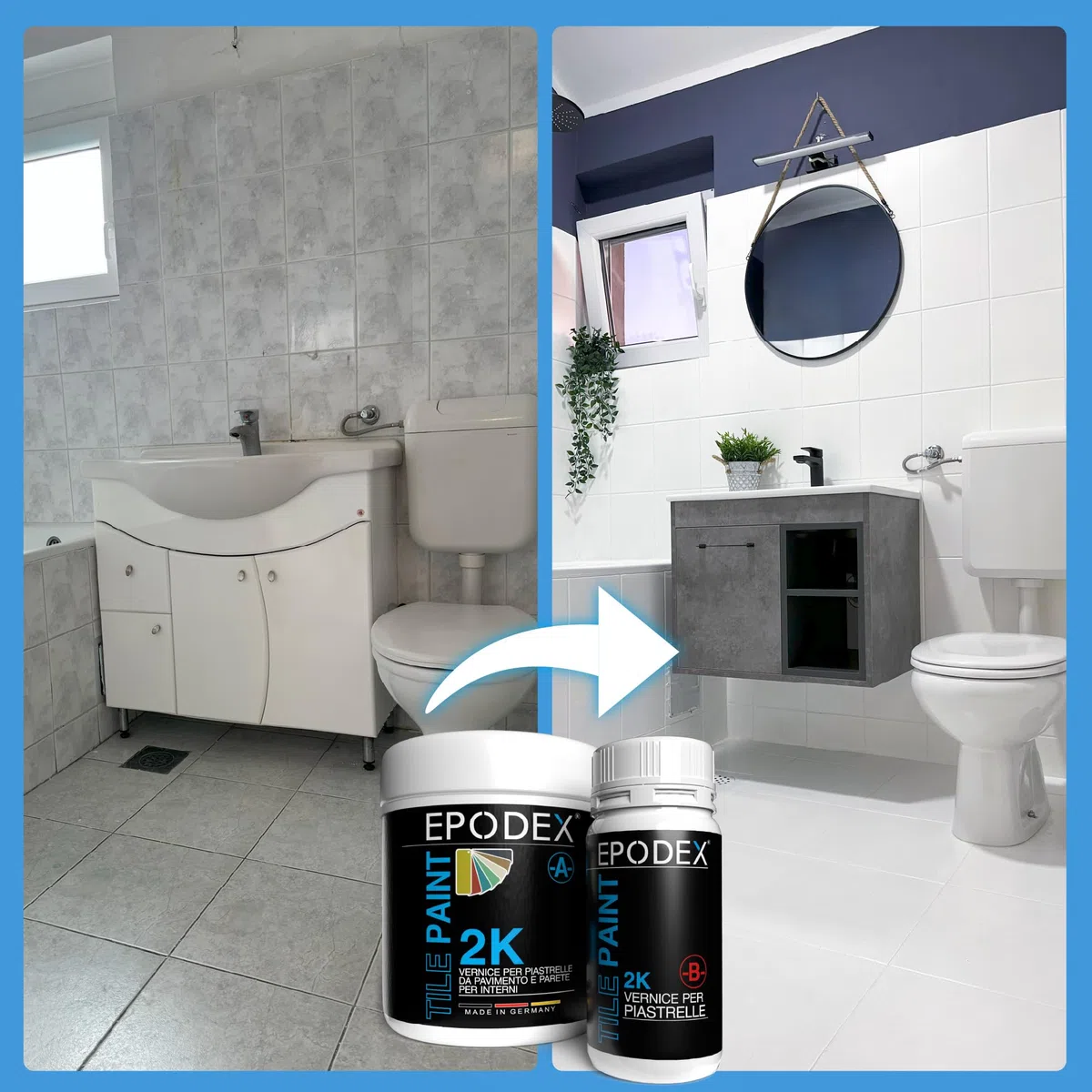 EPODEX 2K Vernice per piastrelle CON ACCESSORI, vernice epossidica per cucina, bagno e altri ambienti, per piastrelle da aarete e pavimento - 1,8kg - 7m² per 2 mani - Peach - Pastel