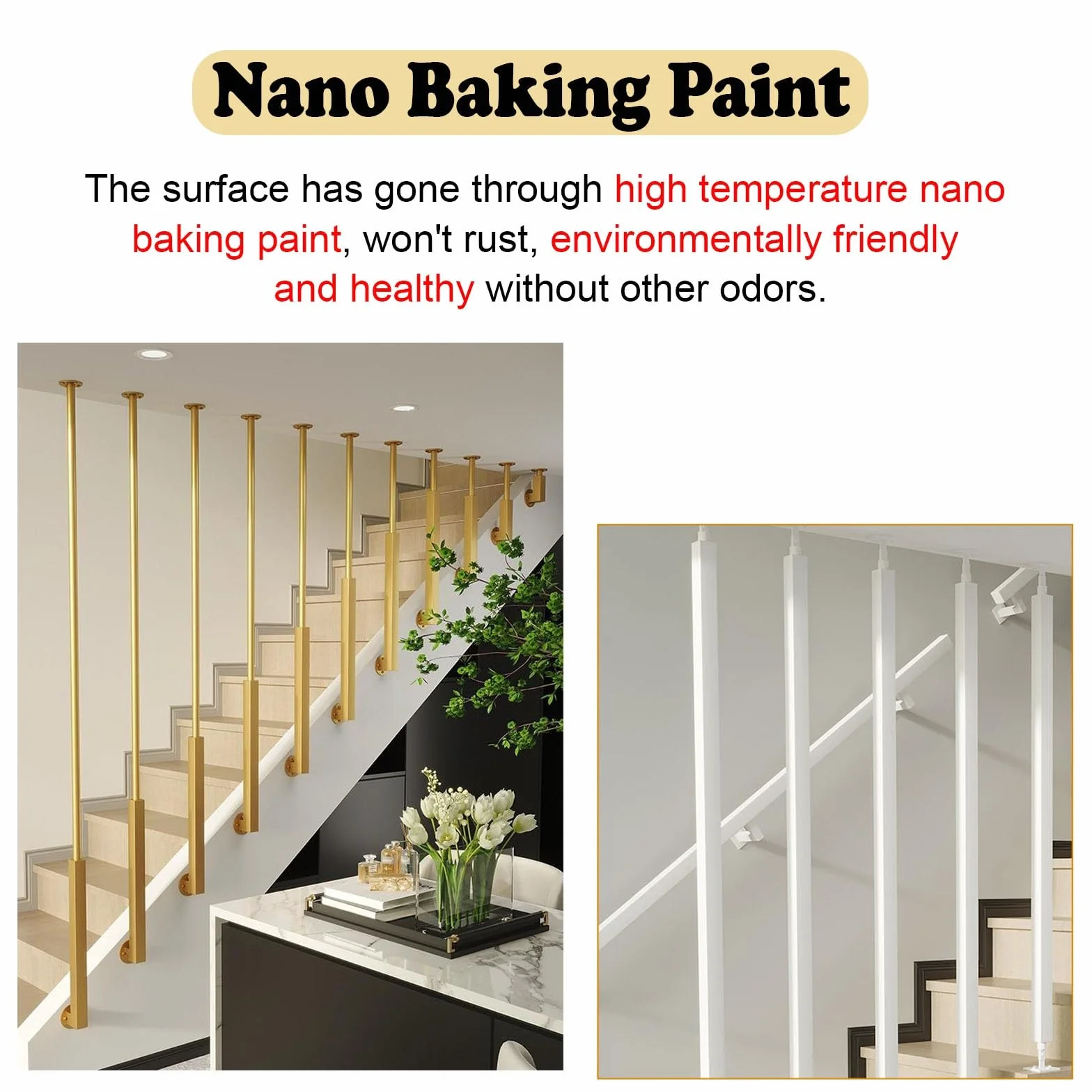 Ringhiera Per Scale Balaustre per scale personalizzabili in ferro nero per interni, Moderno ponte balaustre per case decorativo, Oro/bianco Colonna a balaustro per mansarda/corridoio(Black,150cm)