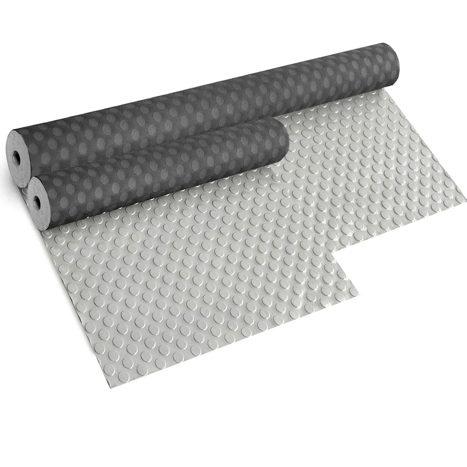 Pavimento Tappeto Gomma Pvc Bollato Rivestimento Antiscivolo Mod. ZERBINO_BOLLE_PVC 2X4 METRI GRIGIO