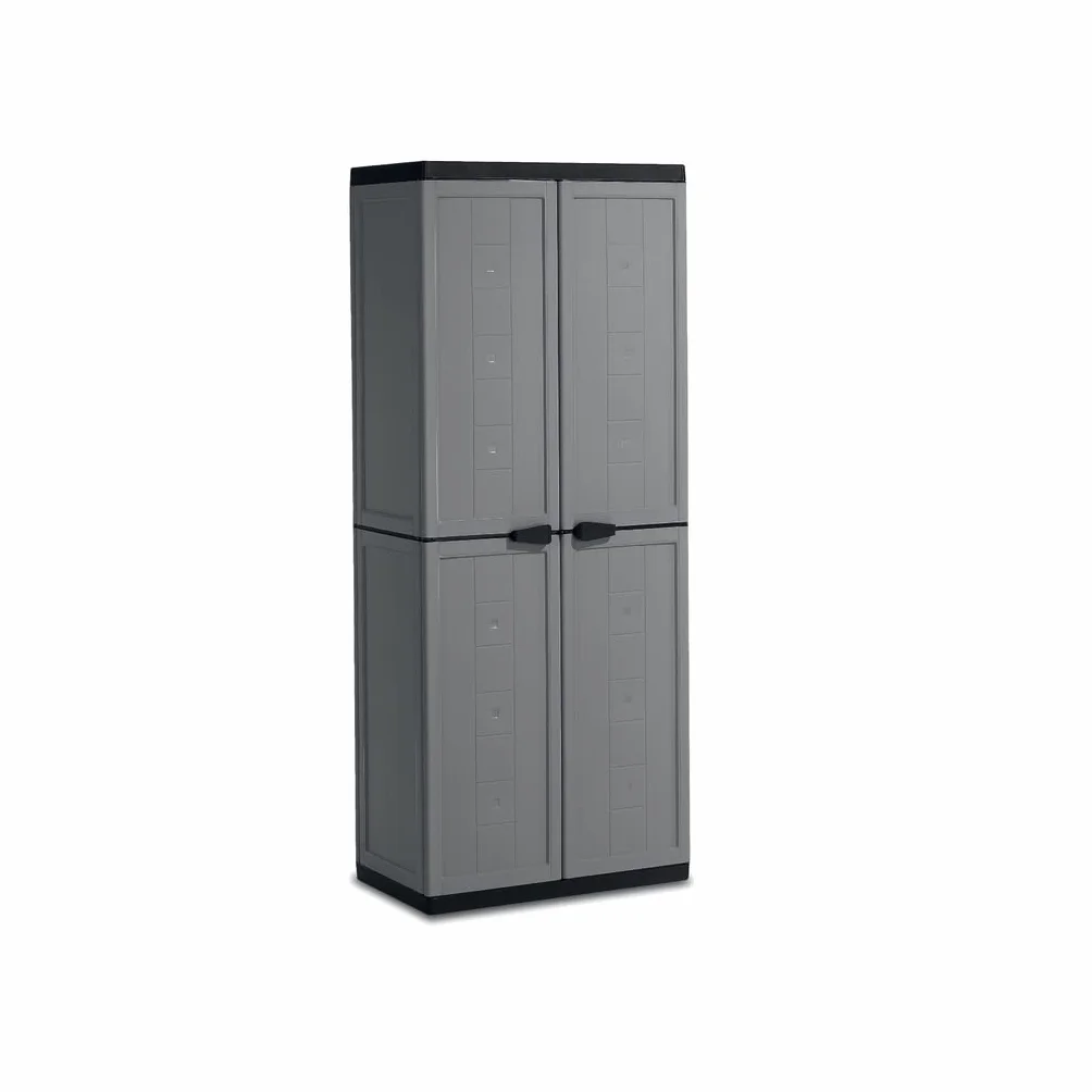 Keter Armadio Jolly Portascope, 3 Ripiani Regolabili, Grigio/Nero, 68x39x166H cm