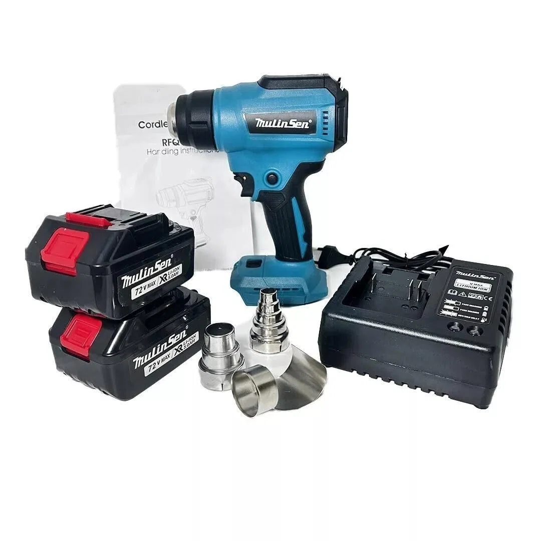 Pistola termica senza fili doppia batteria 72v 5ah due velocita max 550C° 647gm