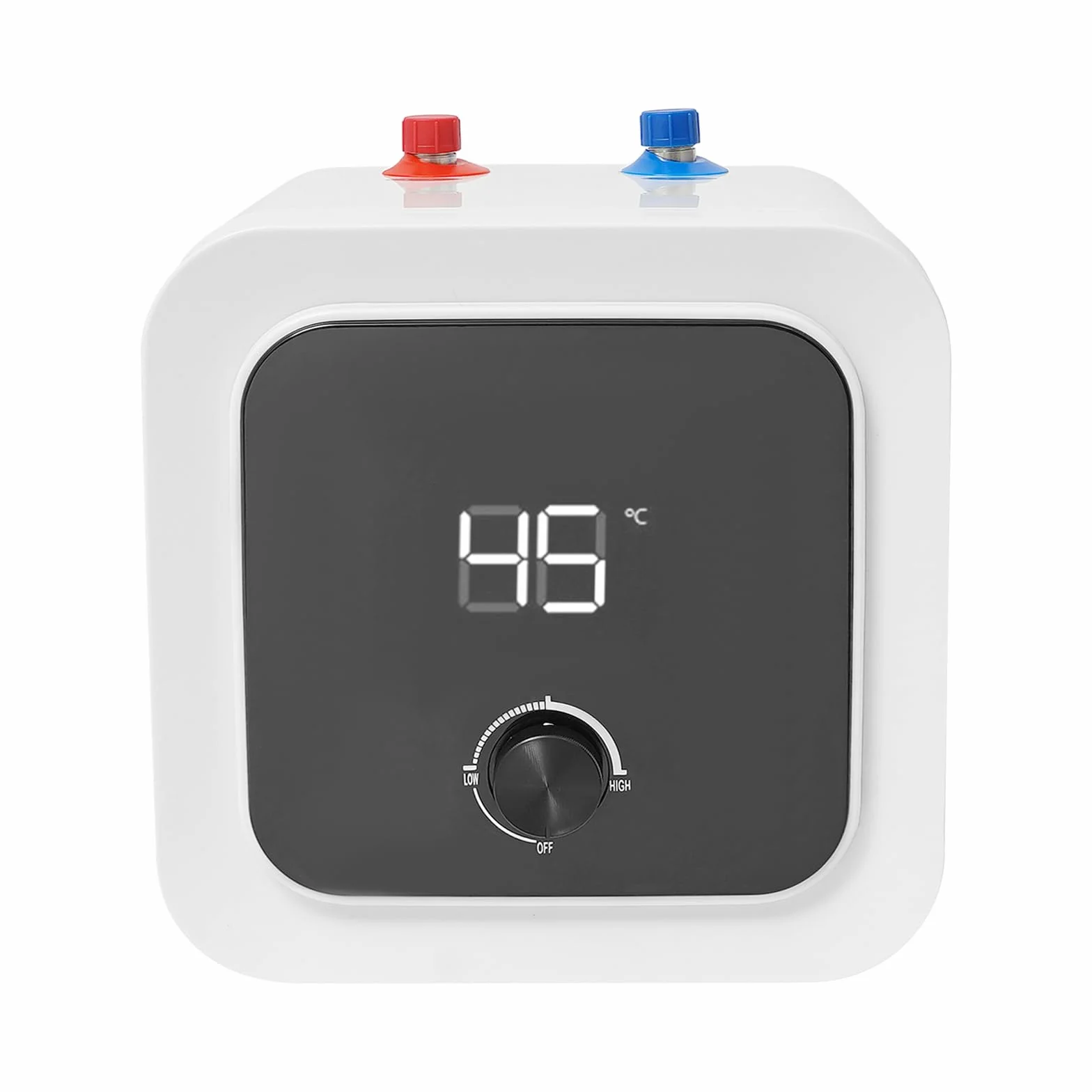 Scaldabagno elettrico istantaneo 8L sottopiano, serbatoio acqua calda 1500W con regolatore di temperatura tubi riscaldanti in acciaio inox 316, scaldabagno per cucina e bagno, protezione IPX4, bianco