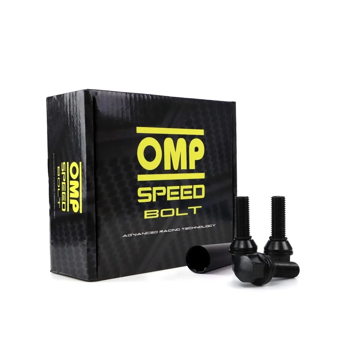 OMP SPEED Set di 20 viti a ruota con metrica M12X1.25 Chiave da 17/19 Lunghezza filettata da 27 mm, colore nero e materiale DIN 10,9