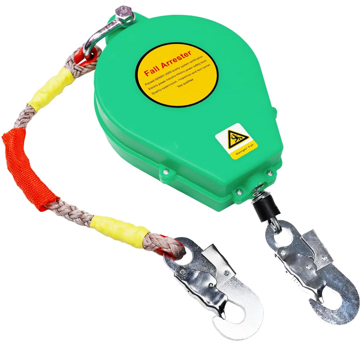 Dispositivo Anticaduta Retrattile, Cavi di Sicurezza Anticaduta Retrattili con Funzione di Bloccaggio Automatico, Attrezzature Protezione Sicurezza Personale per Tetto e Lavoro Aereo (10m, Verde)