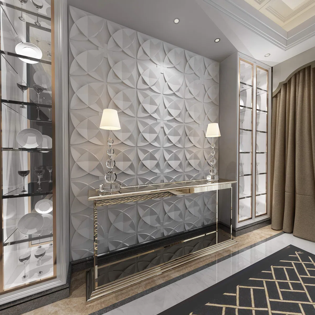 Art3d - Piastrelle decorative per soffitto, incollabili, per soffitto, confezione da 12 pezzi, motivo floreale bianco
