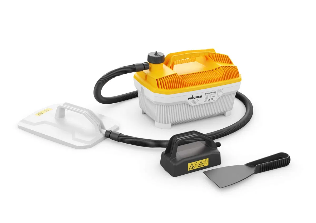 Wagner Depuratore per carta da parati a vapore SteamForce Plus, capacità di 4 l, tempo di cottura massimo di 70 min, tubo da 3,7 m con raschietto e piastra vapore piccola, 2.000 W, 230 V