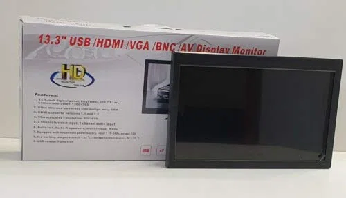 Monitor 13.3 pollici full HD per telecamere display led HDMI-VGA-BNC-USB-AV