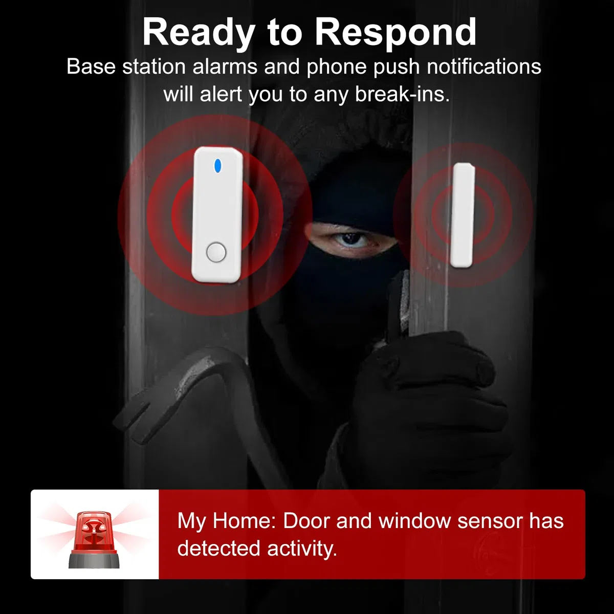 Sistema di Sicurezza Domestico, Sistema di Allarme Casa Senza Fili WIFI/GSM SMS con Rilevatore di Movimento, Sirena di Allarme da 120dB, Telecomando Intelligente, Compatibile con Alexa(12 Pezzi)